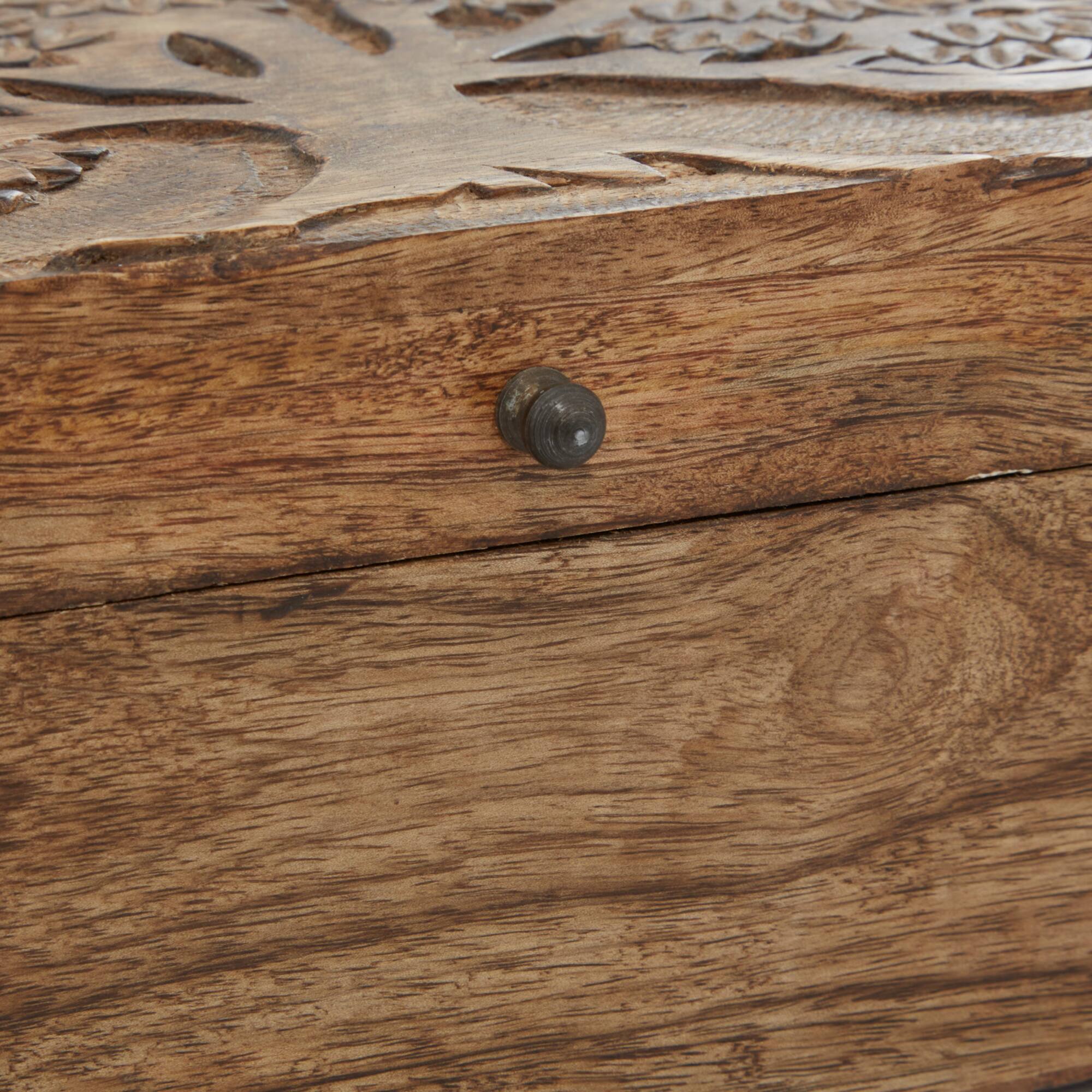 Brown Mango Wood Rustic Box Set